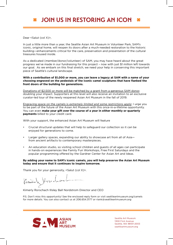 Asian Art Museum donor letter preview