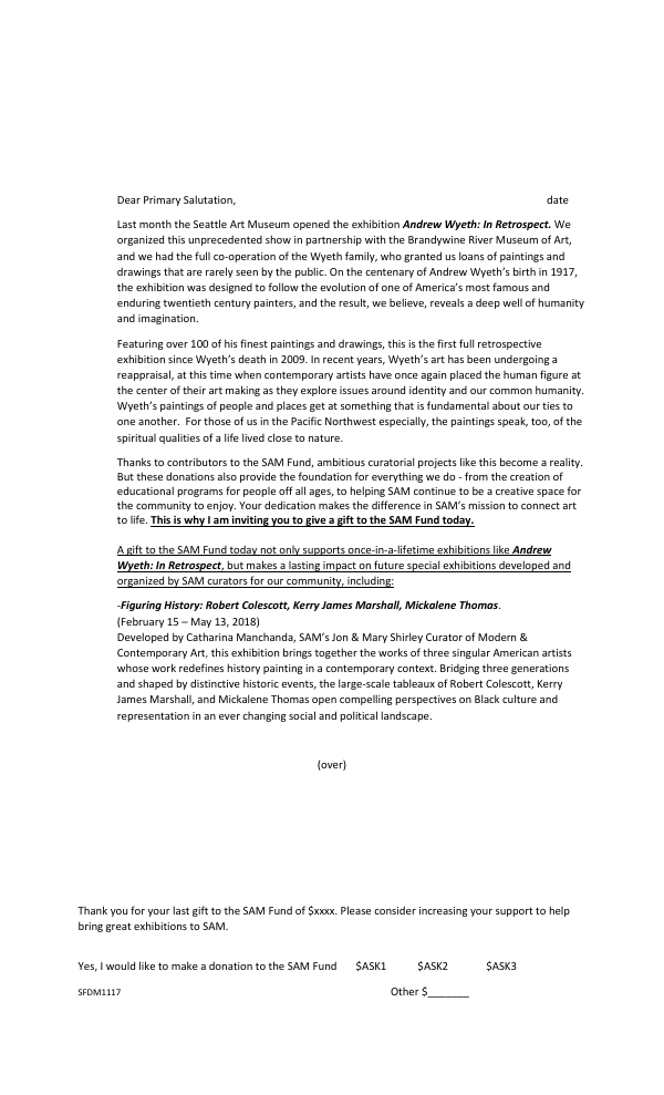 SAM Fund Fall Appeal FY18 Wyeth preview