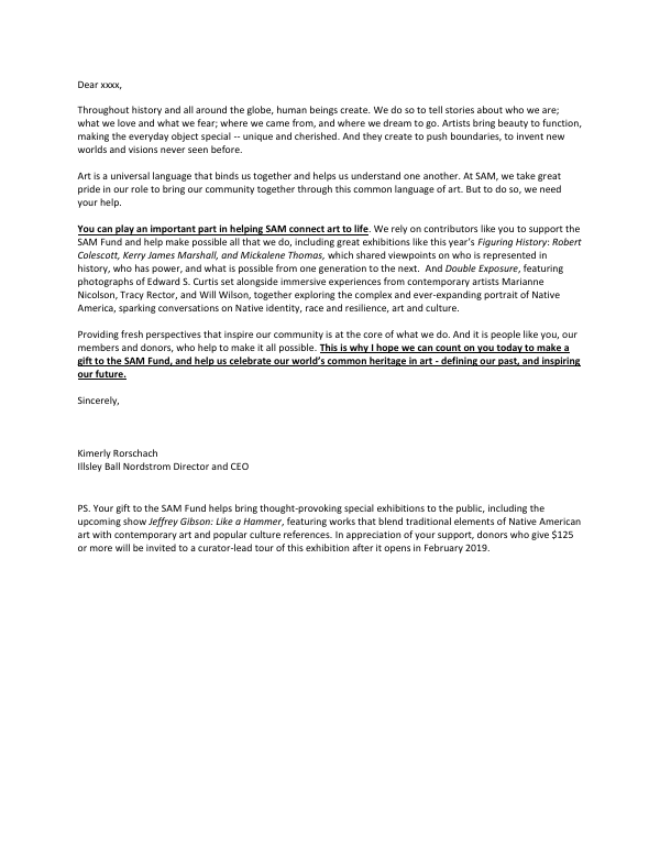 SAM Fund Fall Appeal FY19 preview