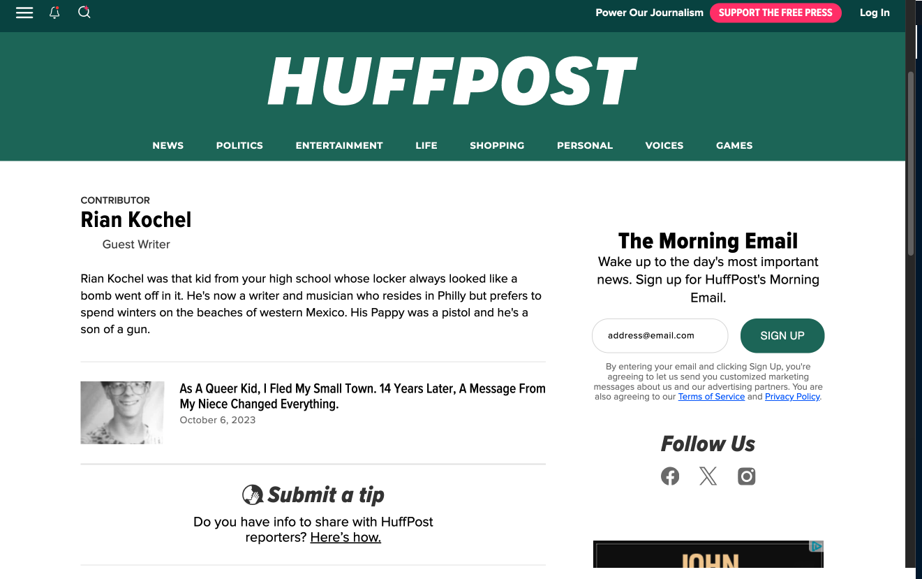HuffPost article preview